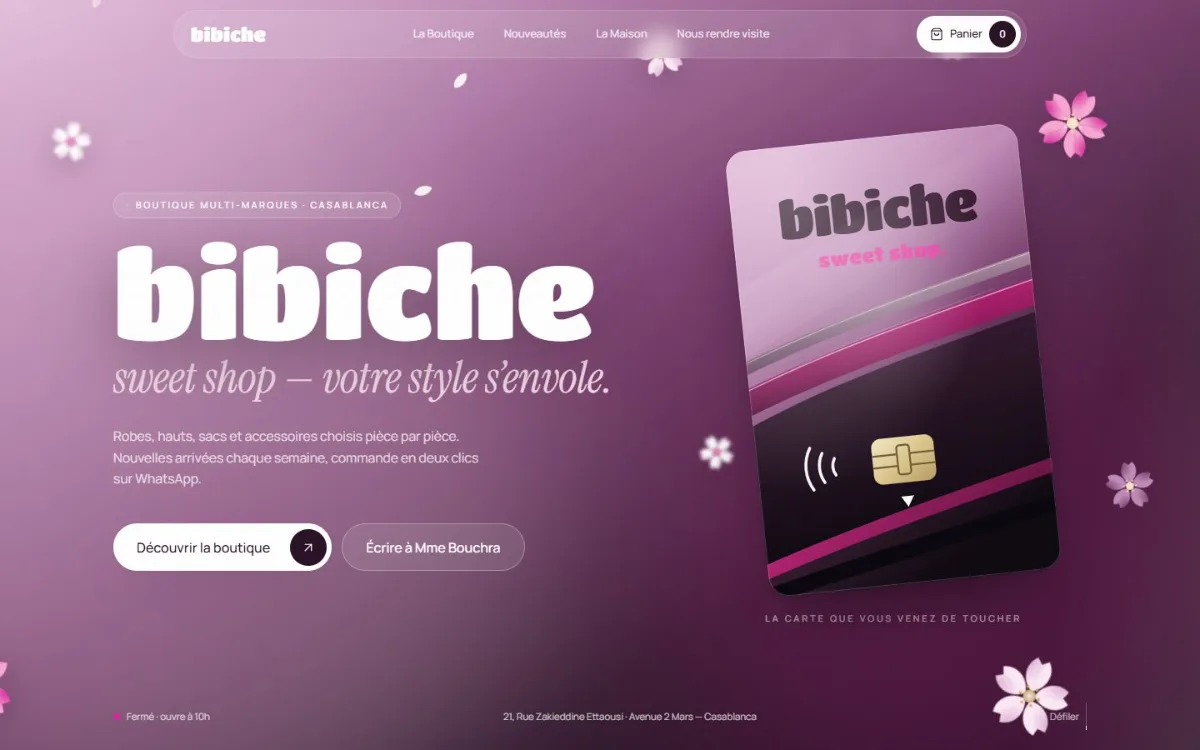 Bibiche Sweet Shop website